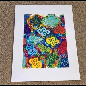 Rainbow Swirled Matte Framed Picture